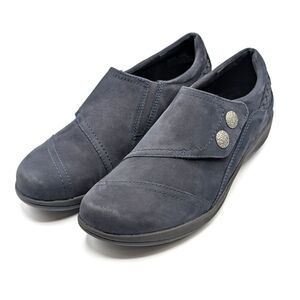 Aetrex Karina Slip On Comfort Sneaker Dark Blue Leather Women's Size 10.5/11